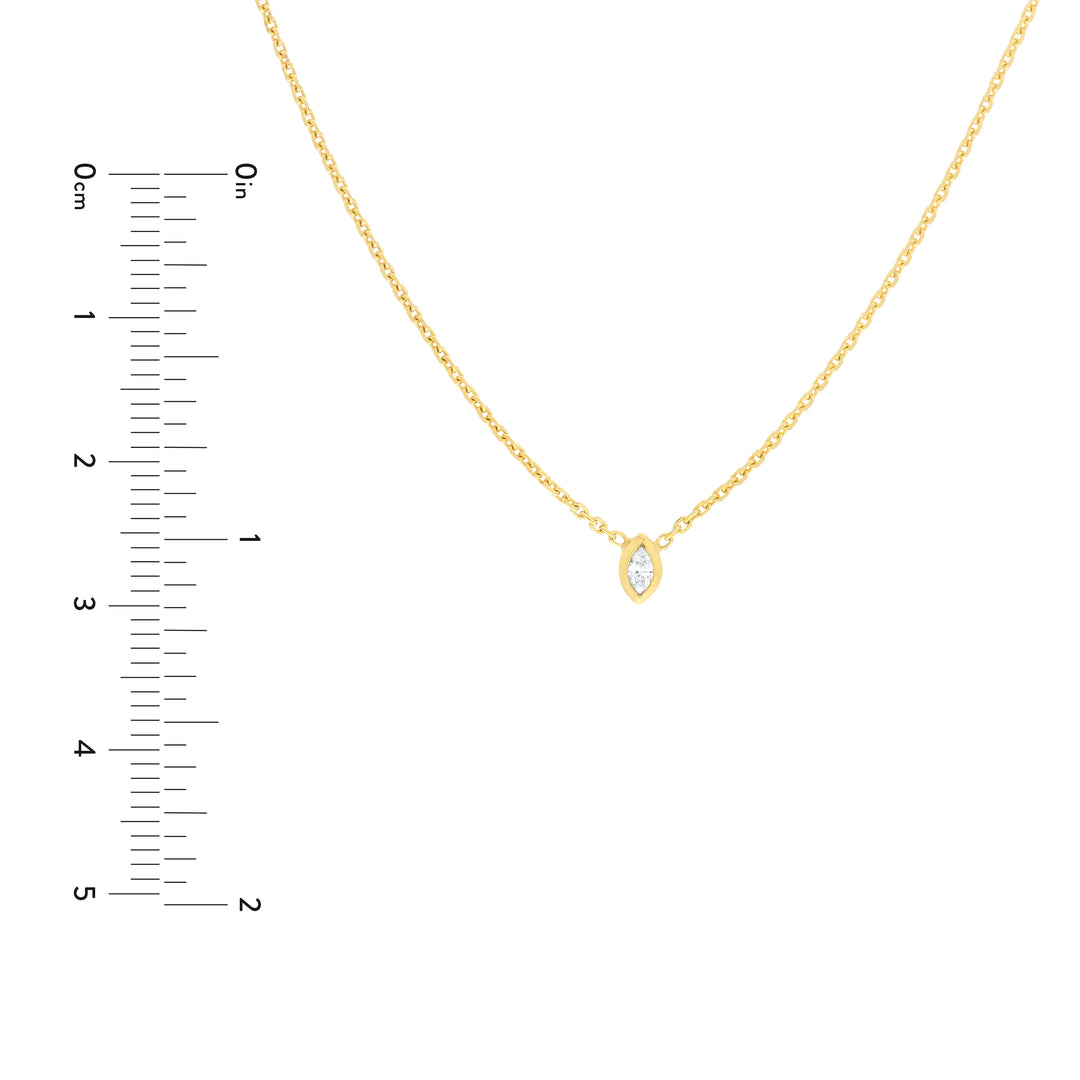 Mini Marquise Diamond Bezel Drop Necklace
