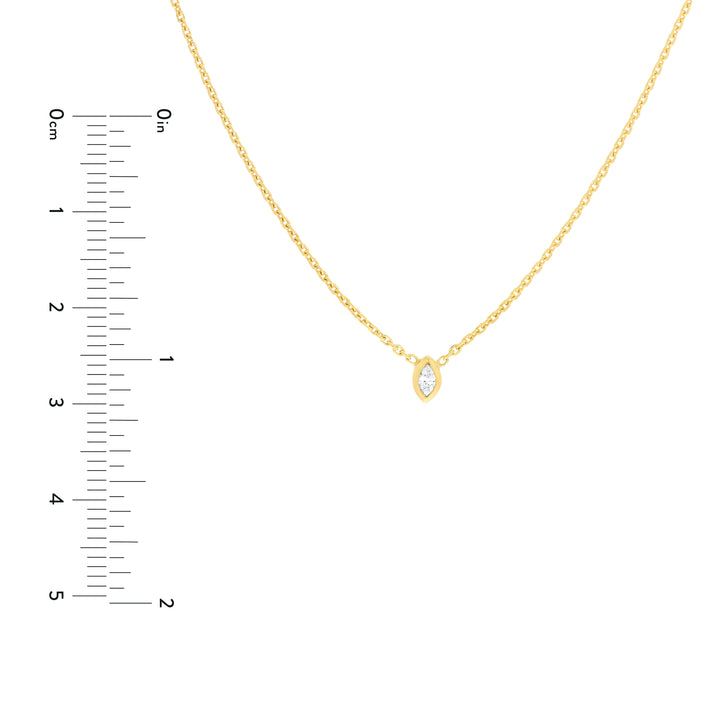 Mini Marquise Diamond Bezel Drop Necklace