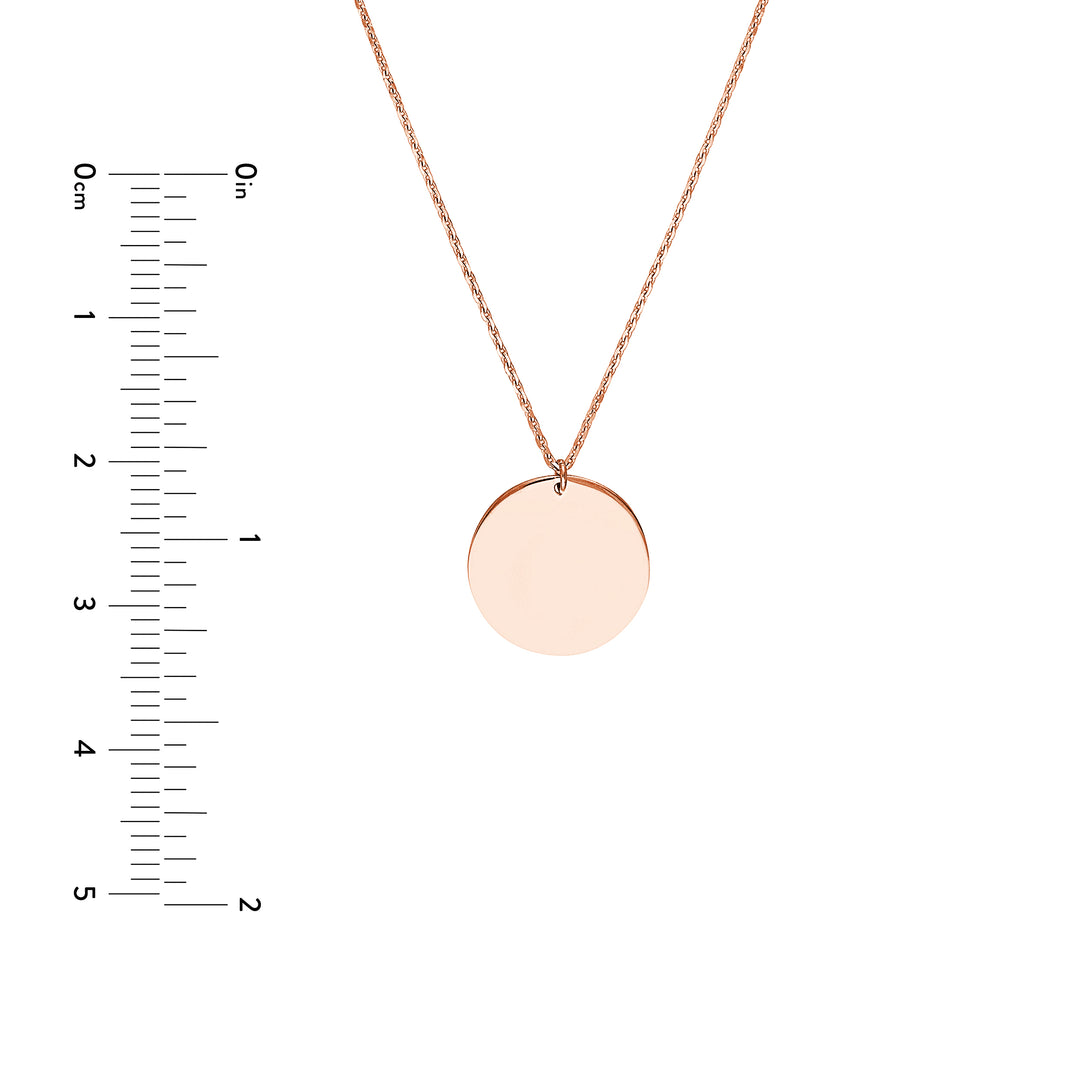 Engravable Disc Pendant Necklace