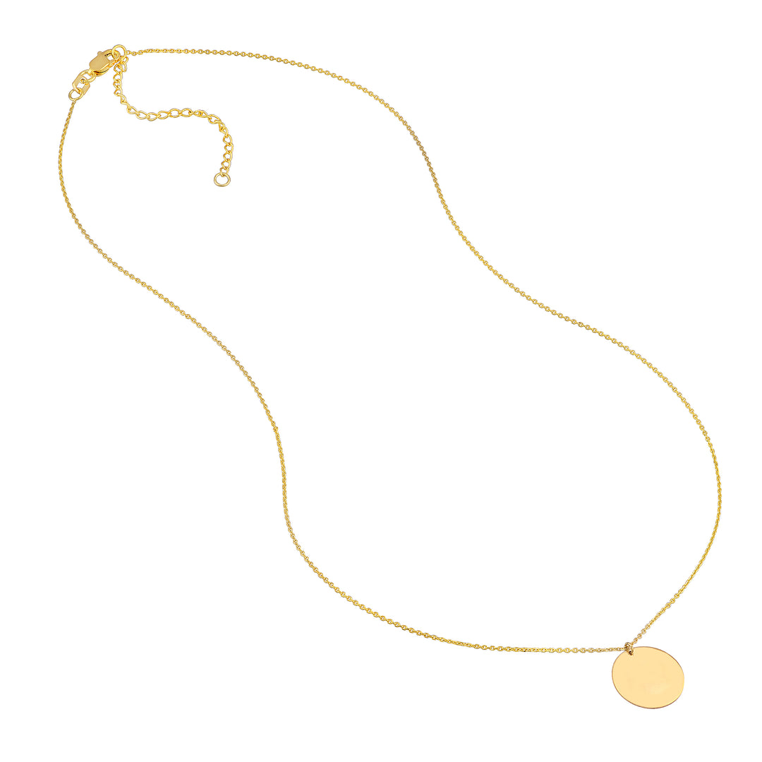 Engravable Disc Pendant Necklace