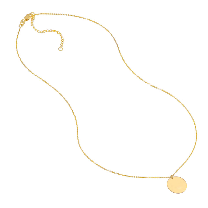 Engravable Disc Pendant Necklace