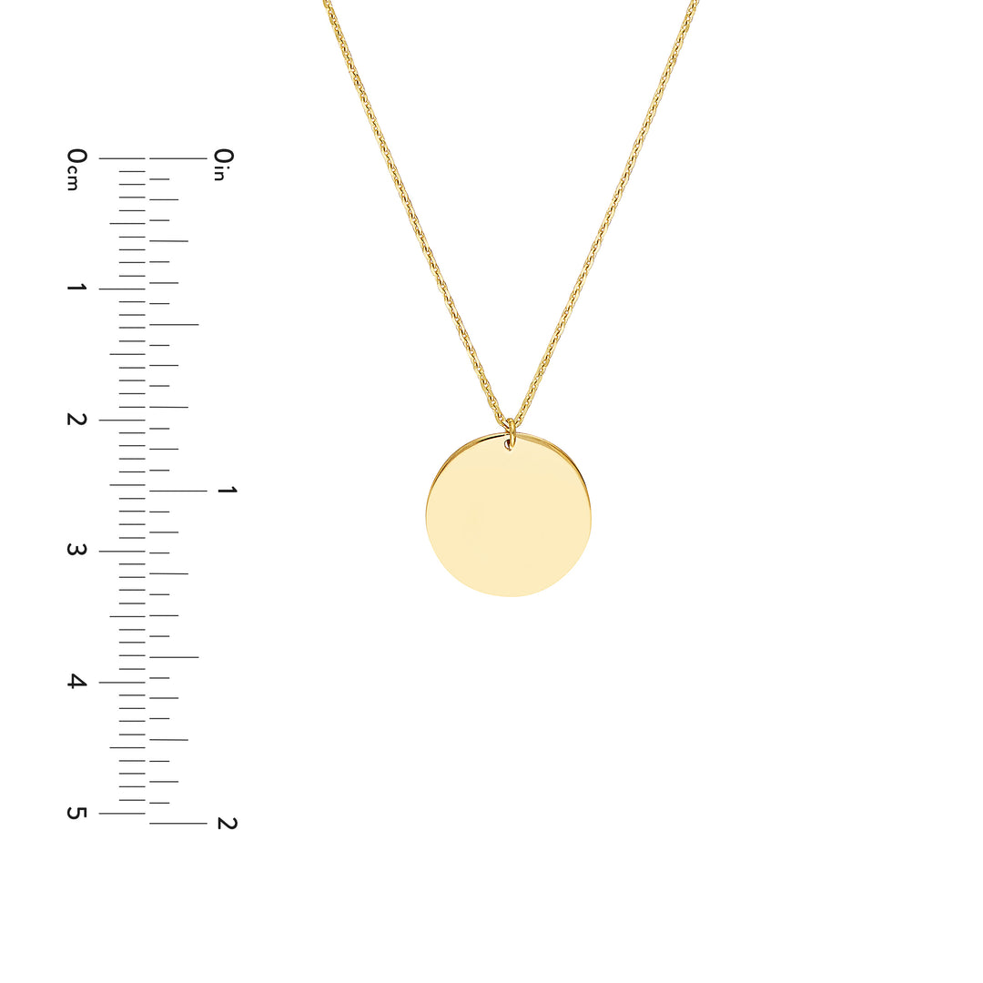 Engravable Disc Pendant Necklace