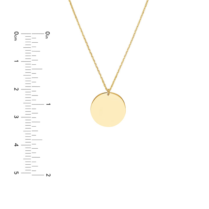 Engravable Disc Pendant Necklace