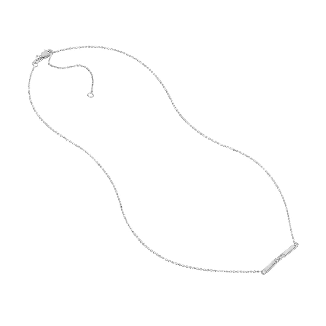 Diamond Bezels and Bars Adjustable Necklace