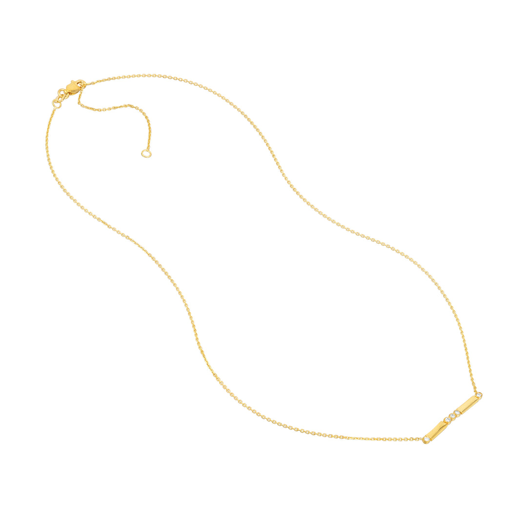 Diamond Bezels and Bars Adjustable Necklace