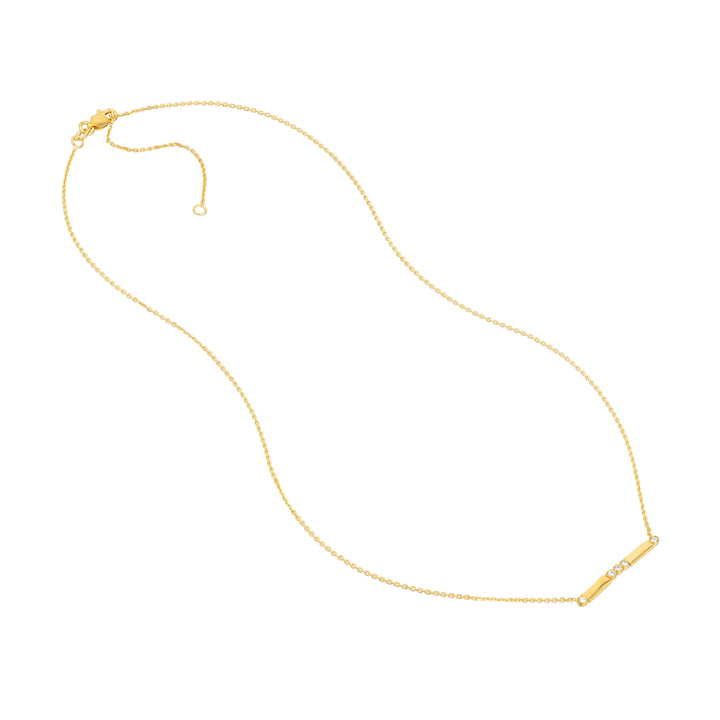 Diamond Bezels and Bars Adjustable Necklace