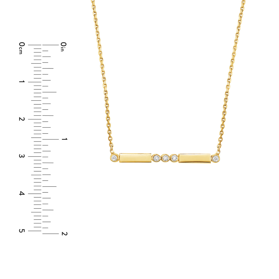 Diamond Bezels and Bars Adjustable Necklace
