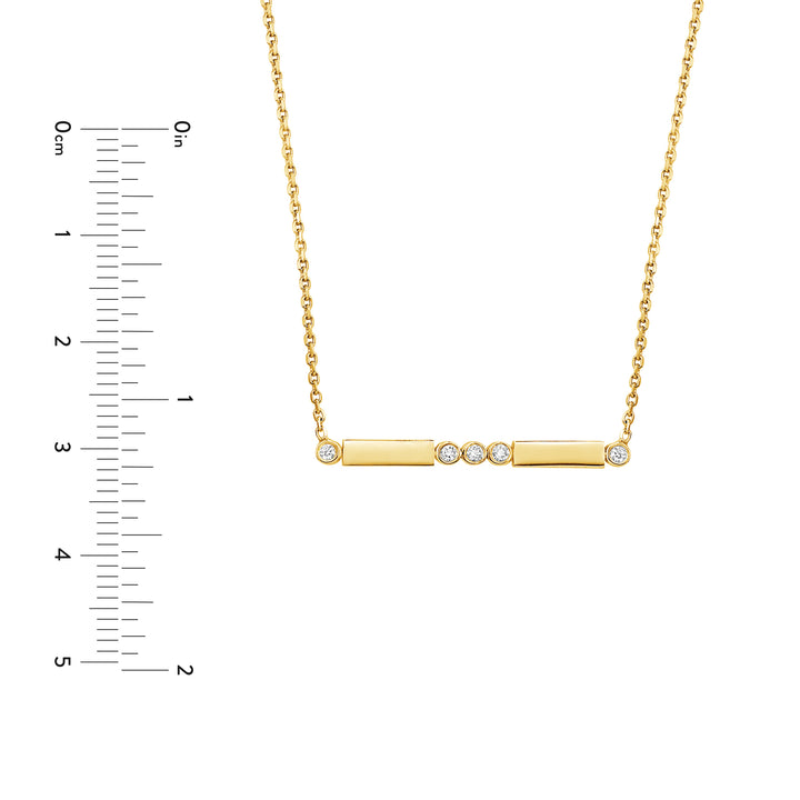 Diamond Bezels and Bars Adjustable Necklace