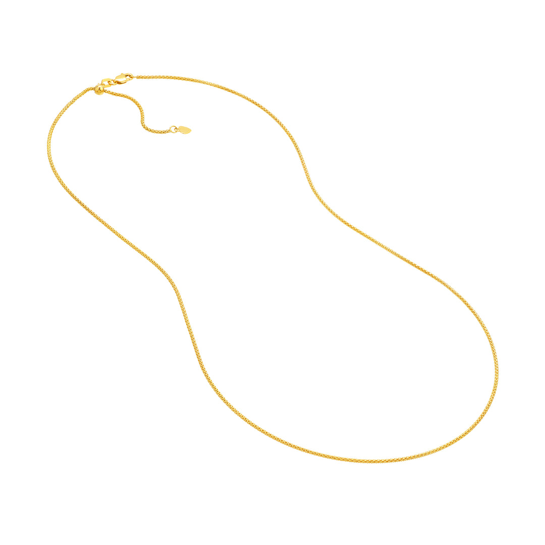 Adjustable Popcorn Chain Necklace with Slider Bead