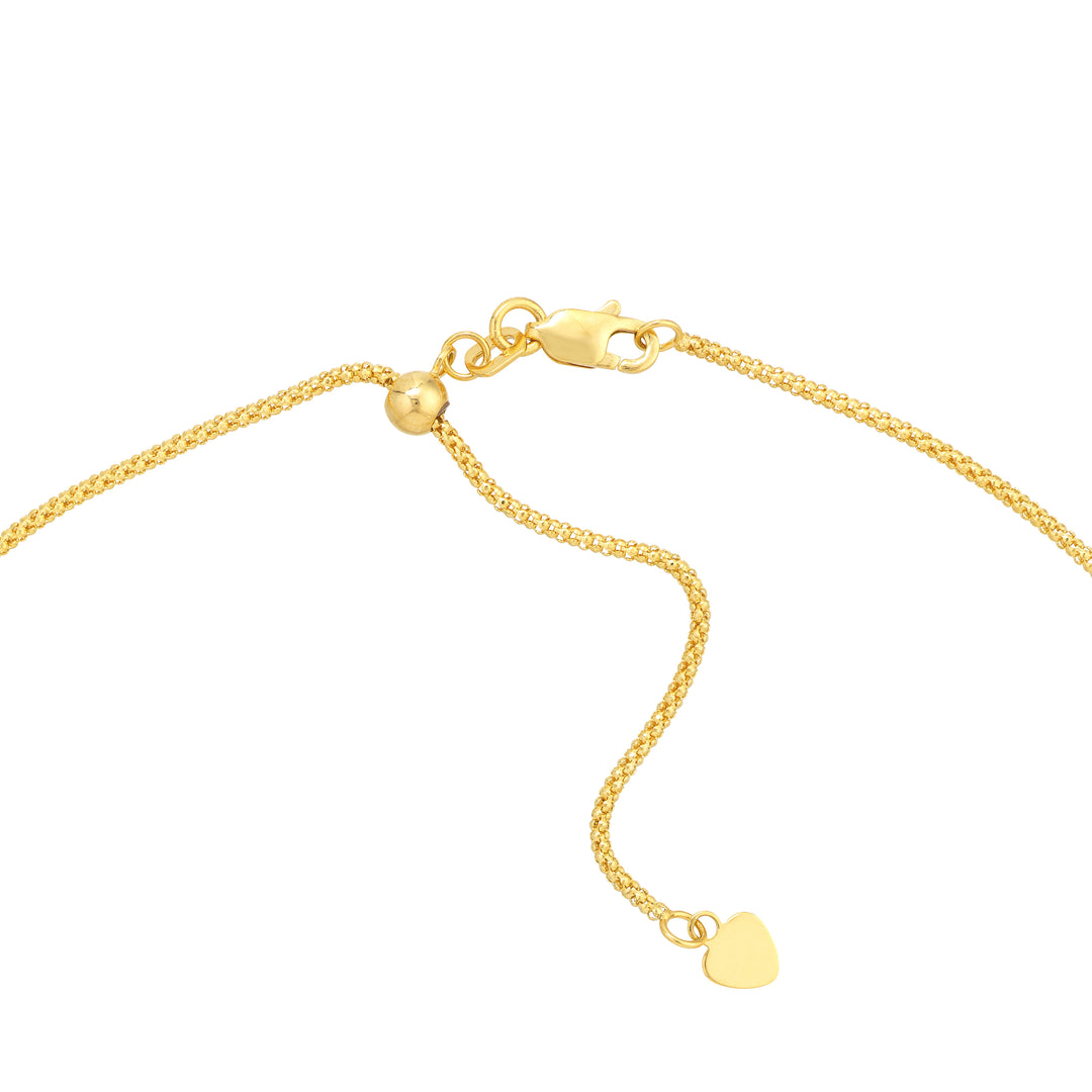 Adjustable Popcorn Chain Necklace with Slider Bead