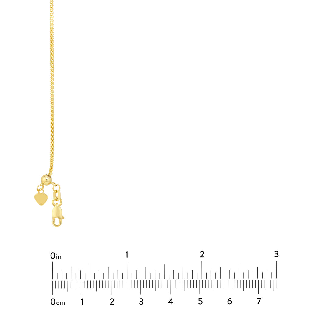 Adjustable Popcorn Chain Necklace with Slider Bead