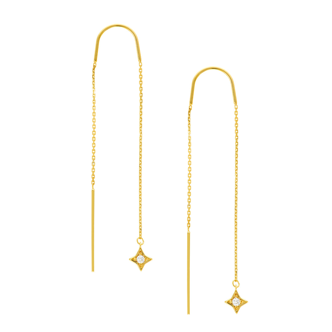 1/20tcw Diamond Star Threader Earrings
