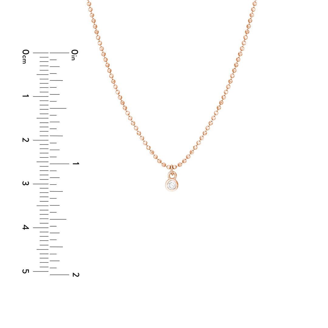 Diamond Drops Necklace on D/C Bead Chain