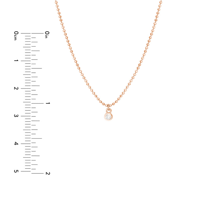 Diamond Drops Necklace on D/C Bead Chain