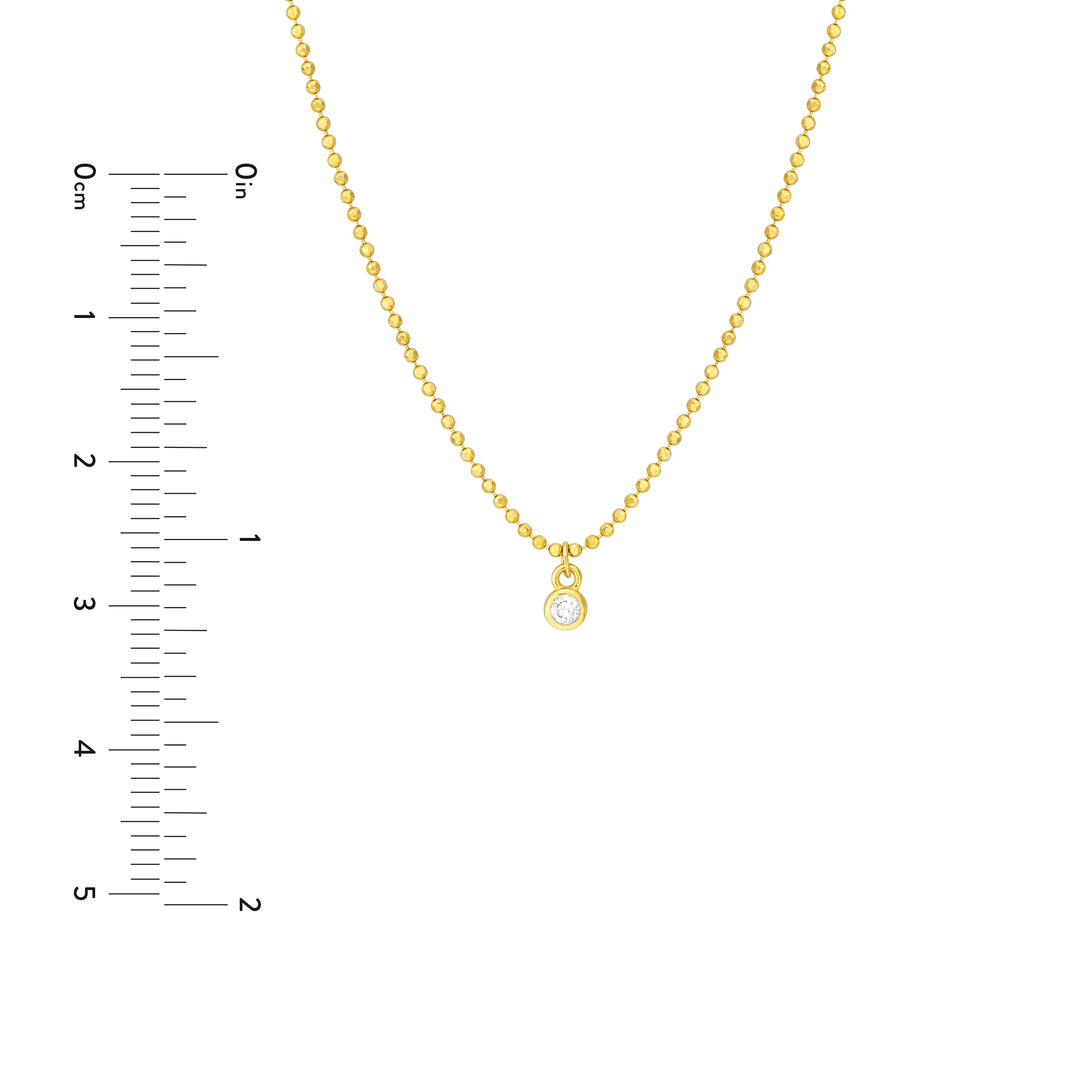 Diamond Drops Necklace on D/C Bead Chain