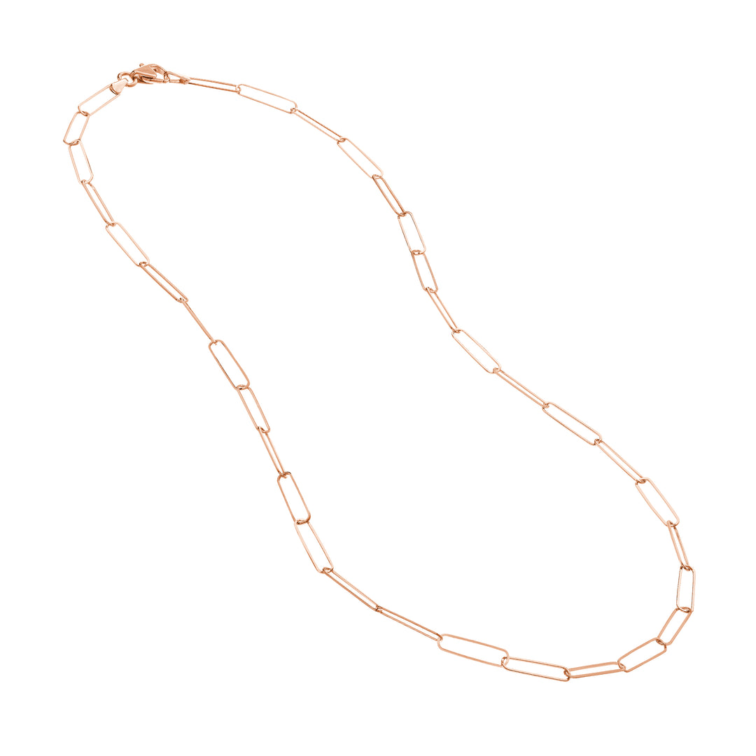 3.6mm Paper Clip Chain with Pear Lobster