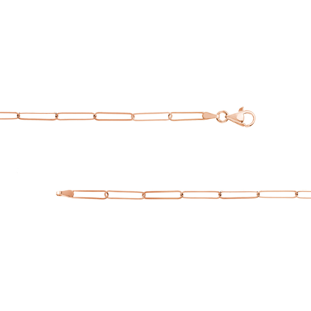 3.6mm Paper Clip Chain with Pear Lobster