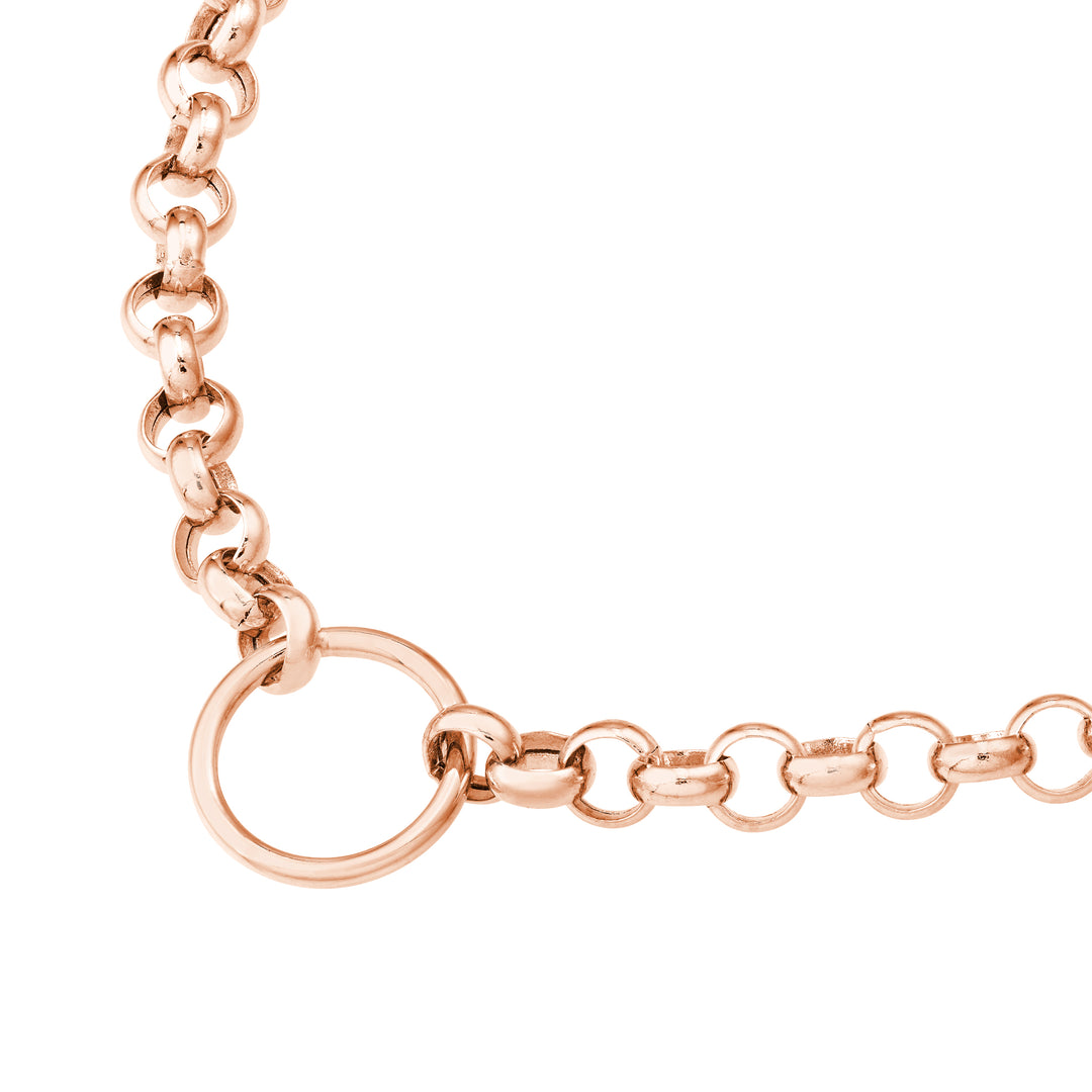Charm-Ready Hollow Rolo Chain Necklace