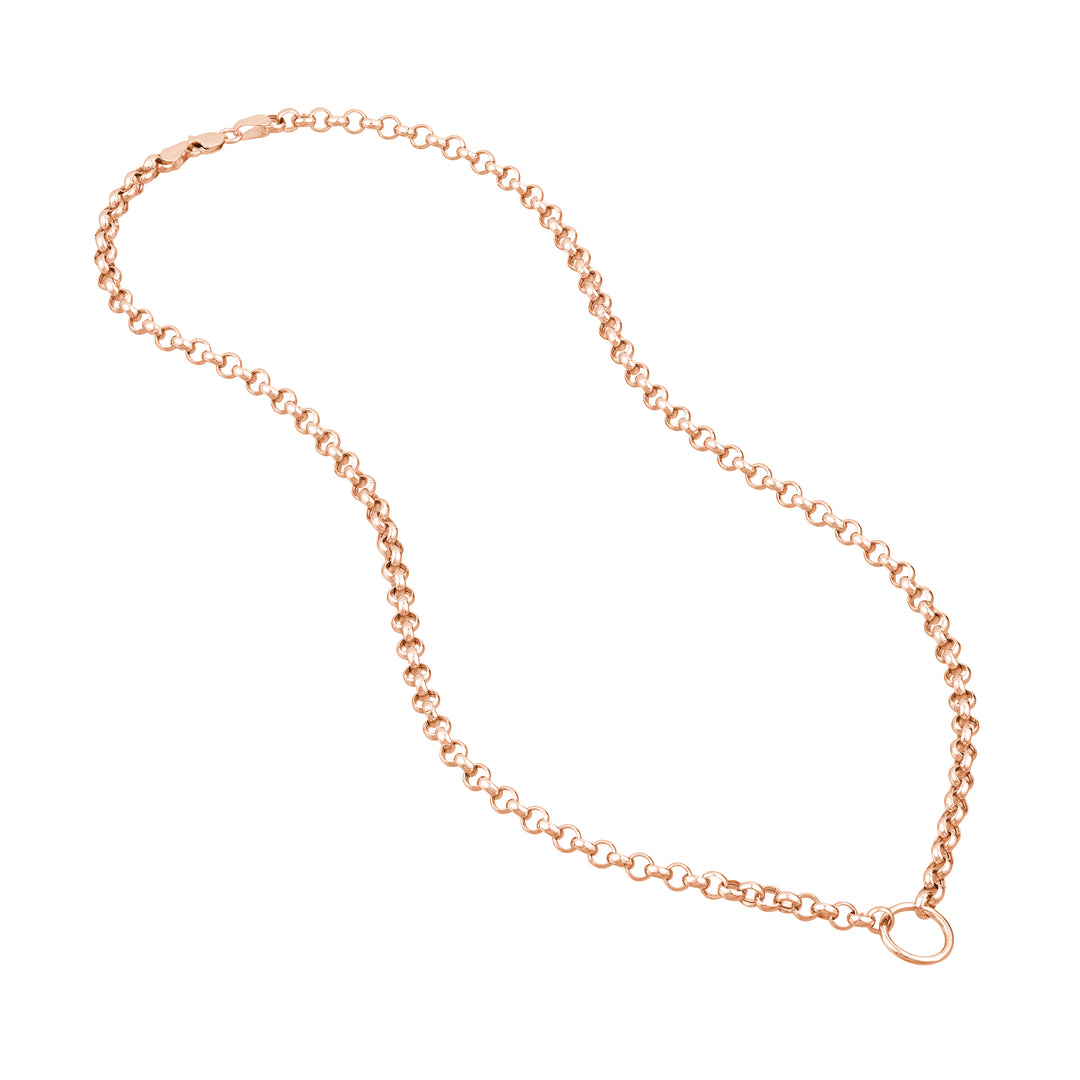 Charm-Ready Hollow Rolo Chain Necklace