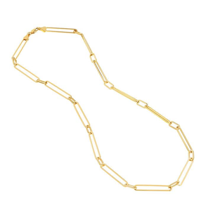 Alternating Length Long Link Chain Necklace
