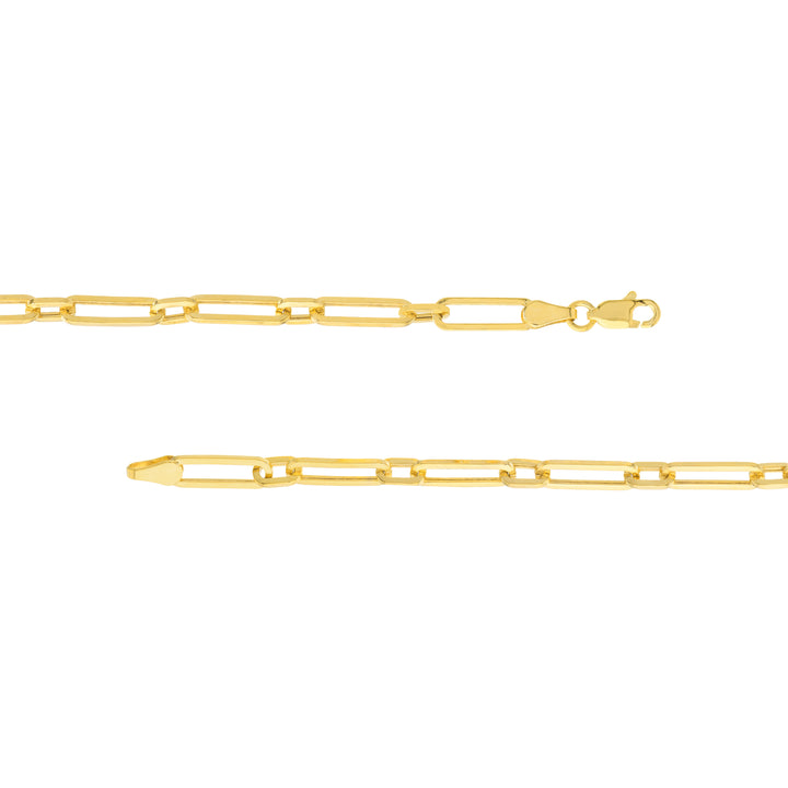 Hollow 1+1 Paper Clip Chain with Lobster Lock