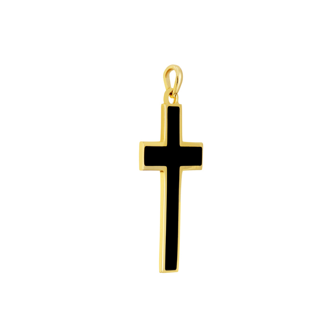 Black Enamel Cross Pendant