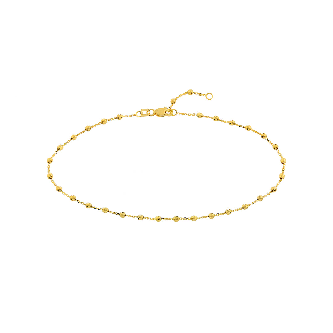 2.50mm Disco Bead Cable Chain Anklet