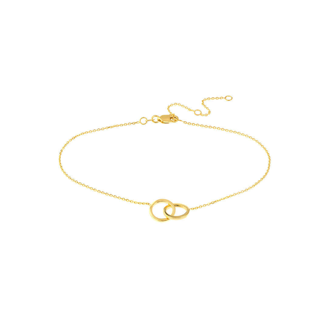 Intertwined Circles Adjustable Anklet