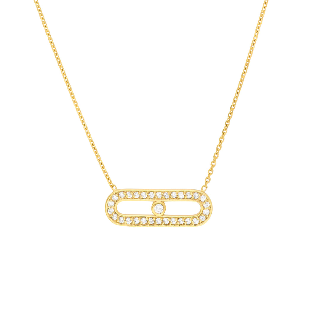 Diamond Paper Clip Element Necklace