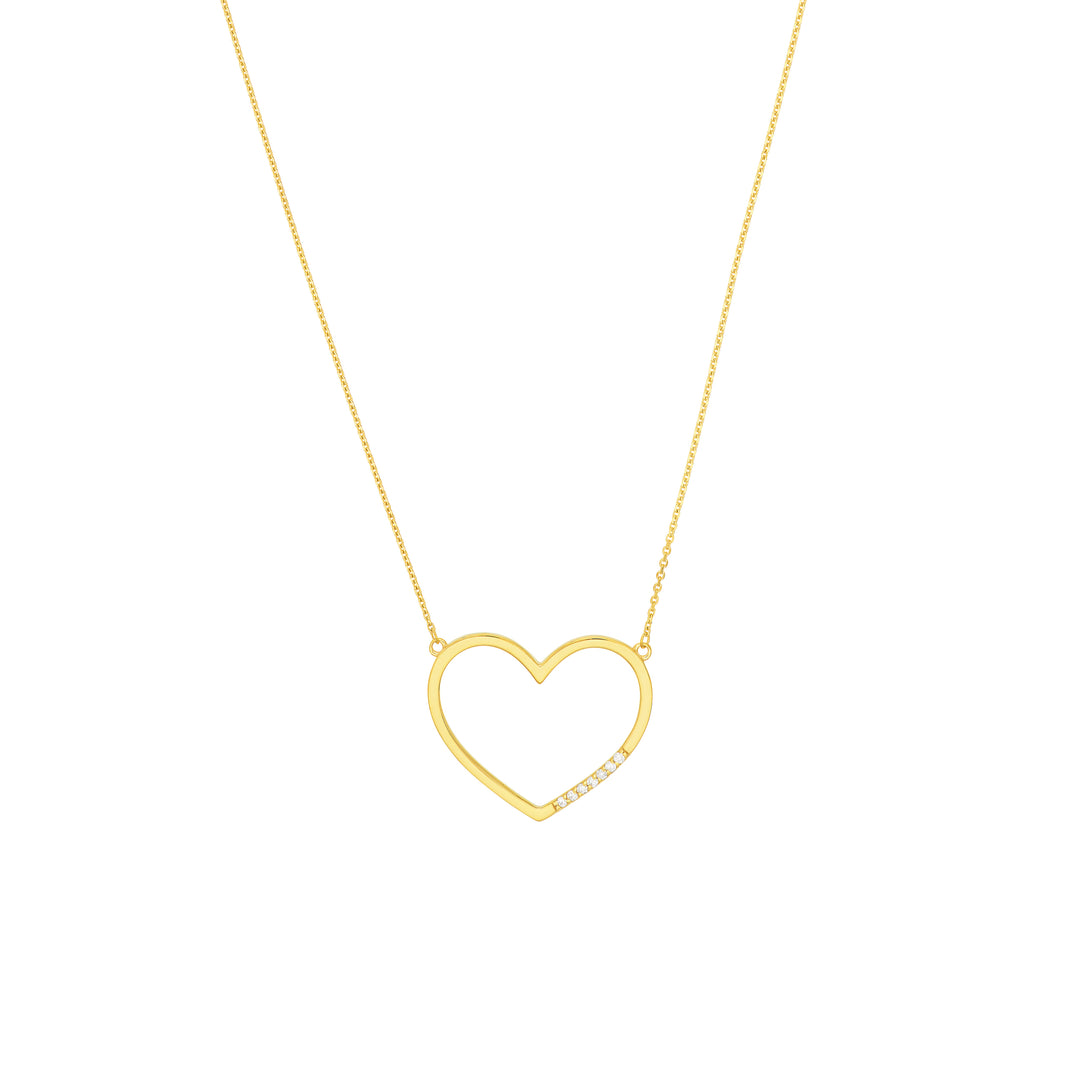 Diamond Row Open Heart Necklace