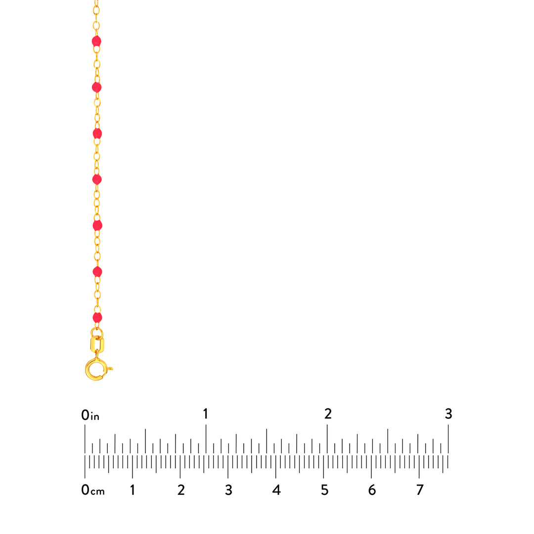 Neon Pink Enamel Bead Piatto Chain