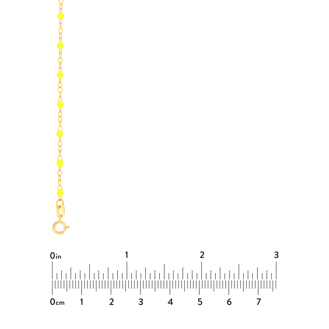 Neon Yellow Enamel Bead Piatto Chain