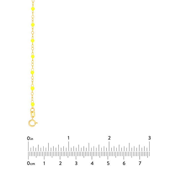 Neon Yellow Enamel Bead Piatto Chain