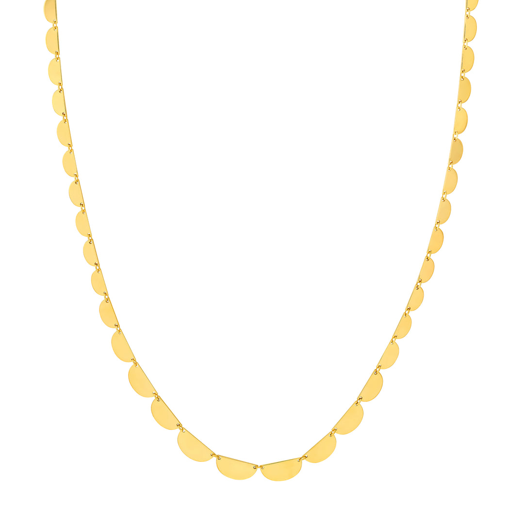 Graduated Half Moon Link Necklace
