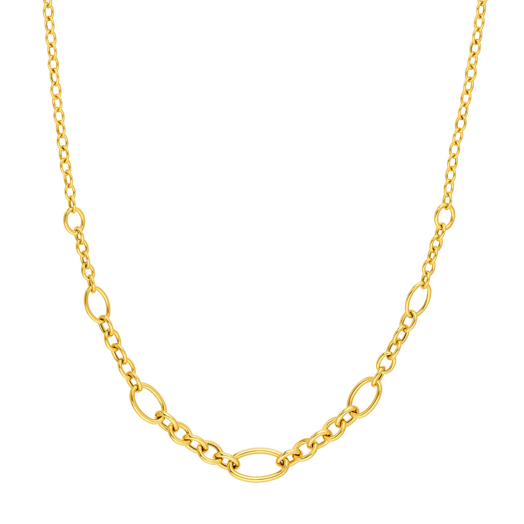 Hollow Graduated Oval Link Chain Necklace