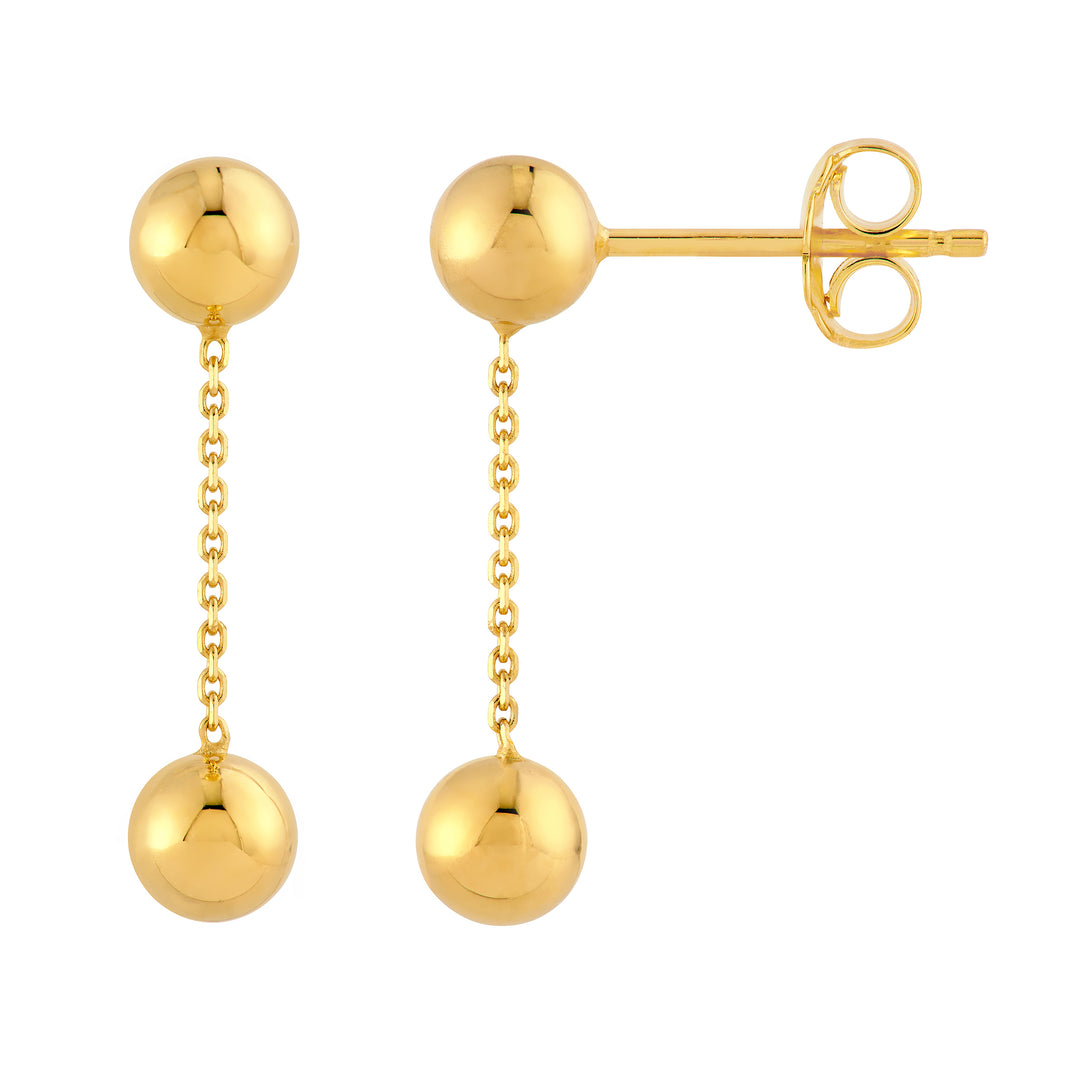 Bead Cable Chain Dangle Earrings