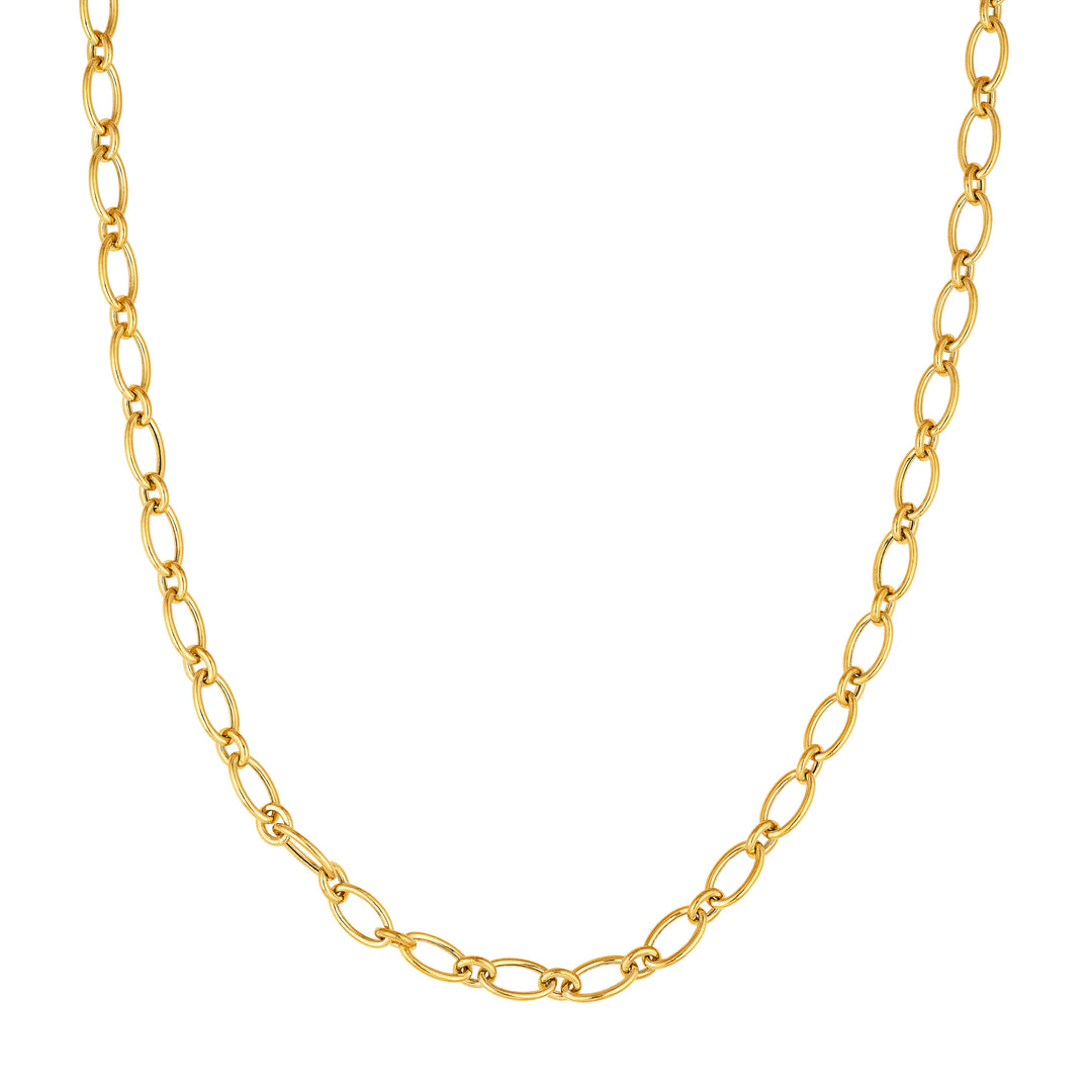 Hollow Oval Link 1+1 Chain Necklace