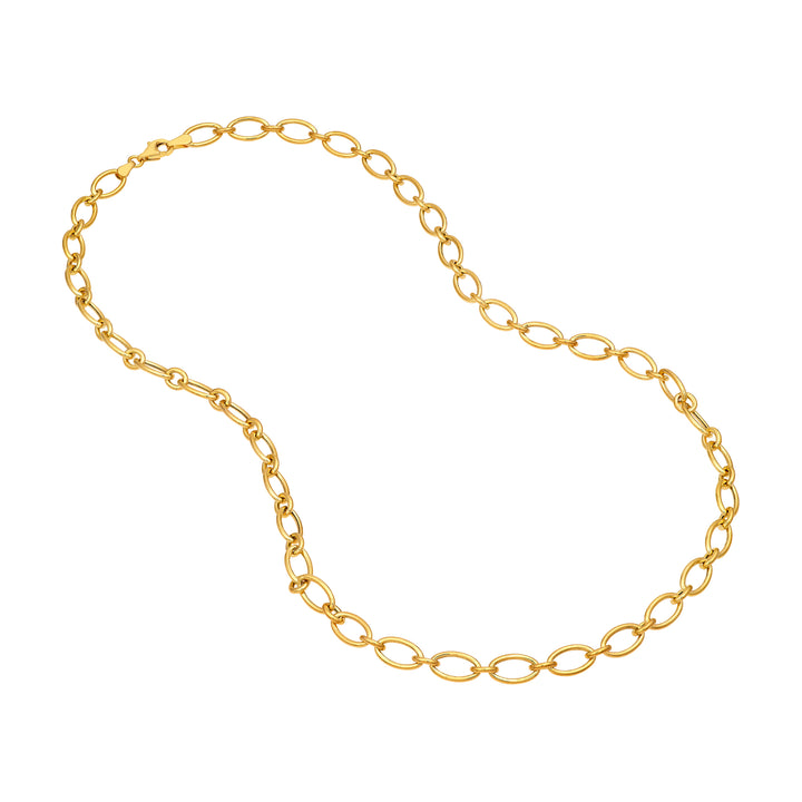 Hollow Oval Link 1+1 Chain Necklace