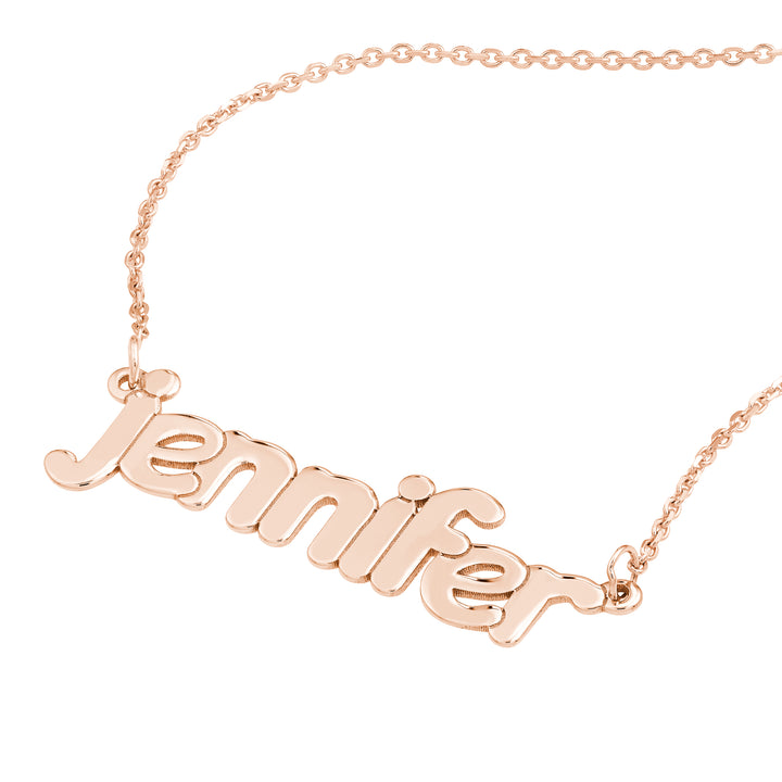 5mm Bubble Font Nameplate Necklace