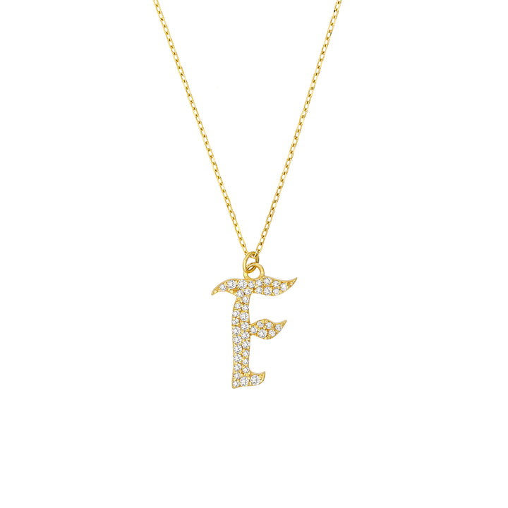 Diamond Gothic F Necklace