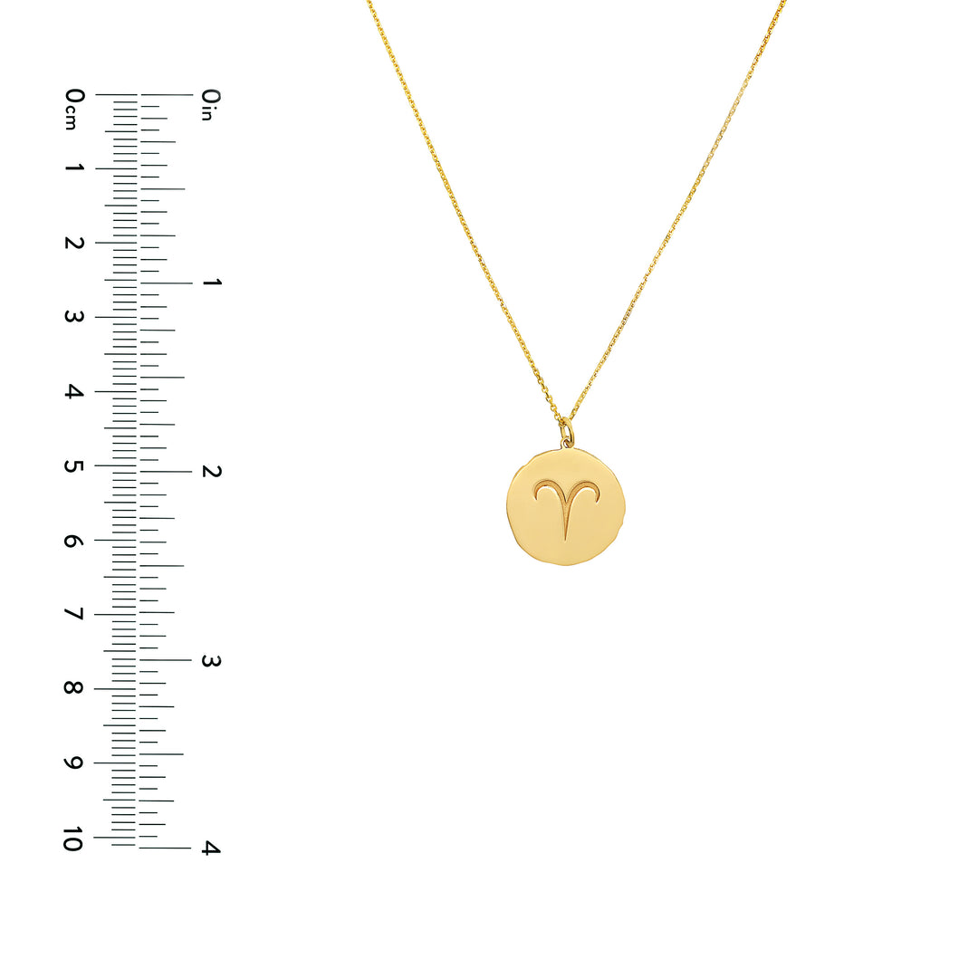 Aries Organic Disc Pendant Necklace