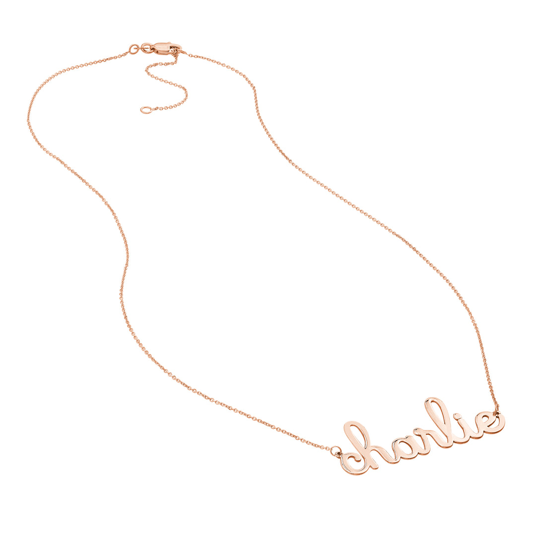 7mm Doodle Nameplate Necklace