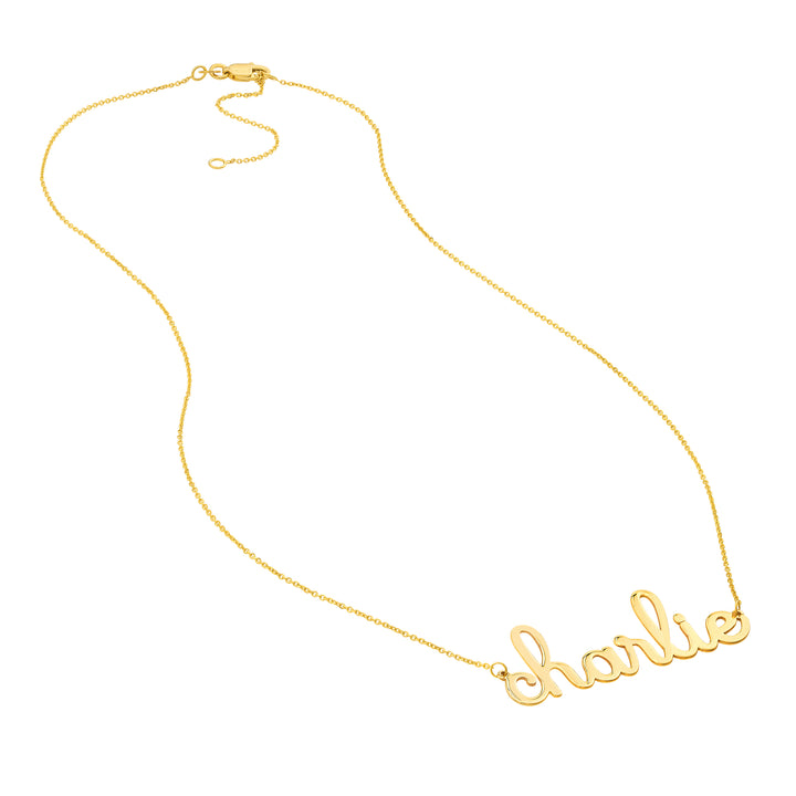7mm Doodle Nameplate Necklace