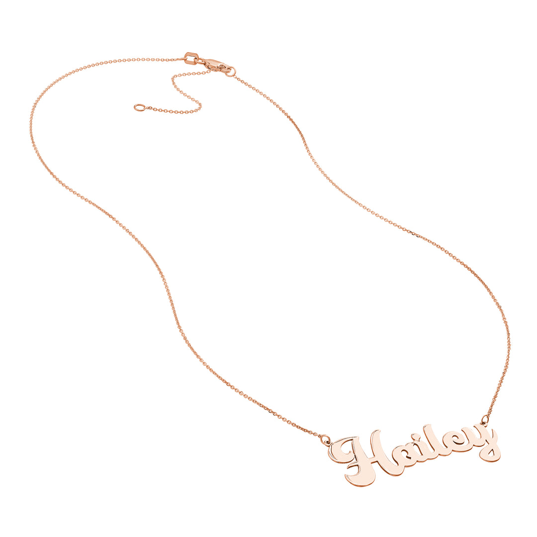 7mm Cursive Nameplate Necklace