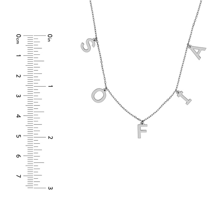 Block Initials Dangle Station Necklace