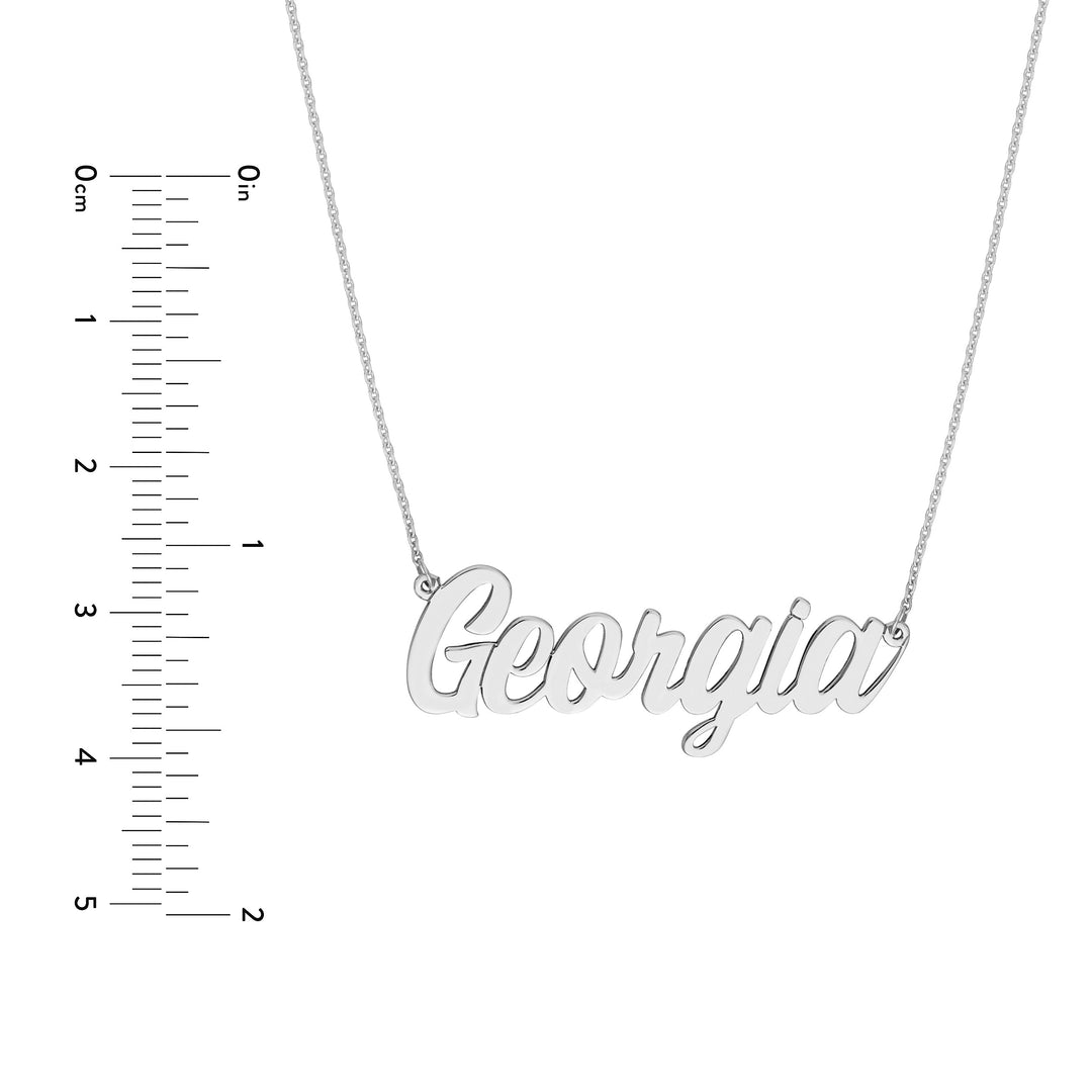 7mm Script Font Nameplate Necklace