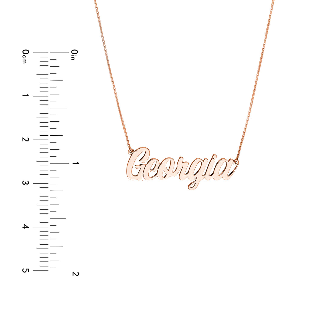 5mm Script Font Nameplate Necklace