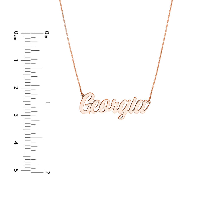 5mm Script Font Nameplate Necklace