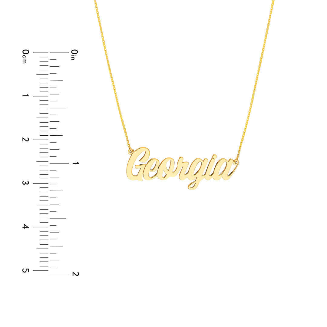 5mm Script Font Nameplate Necklace