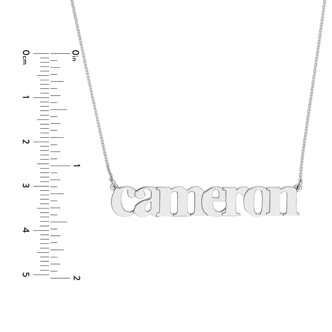 7mm Typewriter Font Nameplate Necklace